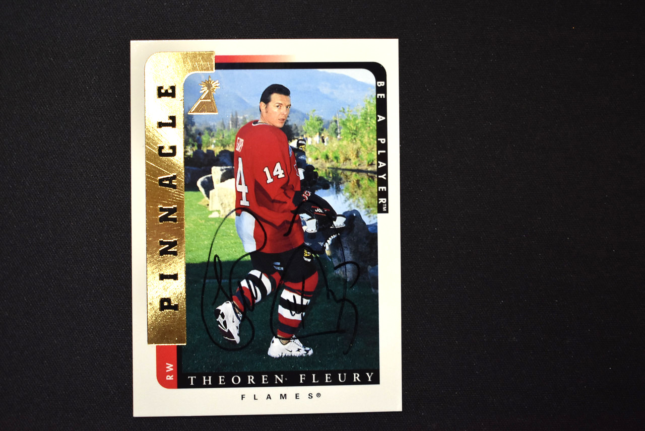 Theoren Fleury 1996-97 Pinnacle Be A Player Autographs Auto Signature #159
