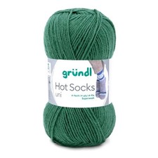 Gr&uuml;ndl Wolle Hot Socks uni Tannengr&uuml;n 50 g Sockenwolle 100g/5,98Euro