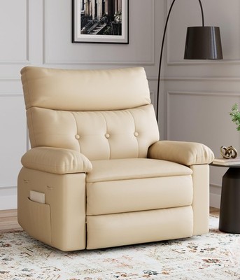 Oversized Leather Recliner Chair, Extra Wide Manual Recliner for
