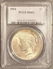 1924 Peace Dollar PCGS Certified MS63