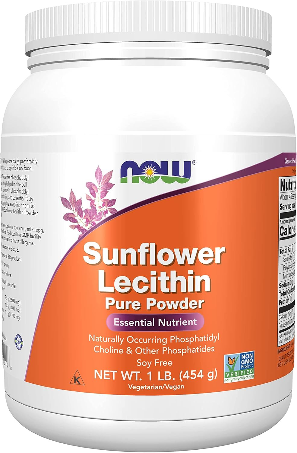 NOW Foods Lecitina di Girasole 454g Polvere Pura | Salute e Benessere