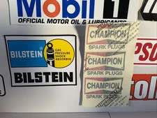 NASCAR RACING / CHAMPION SPARK PLUGS/ ORIGINAL CAR DECALS /SET!