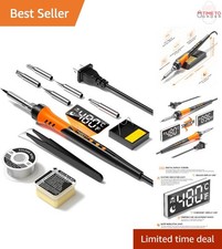 90W LCD Soldering Iron Kit 10-in-1 Adjustable Temp for Electronics Jewelry