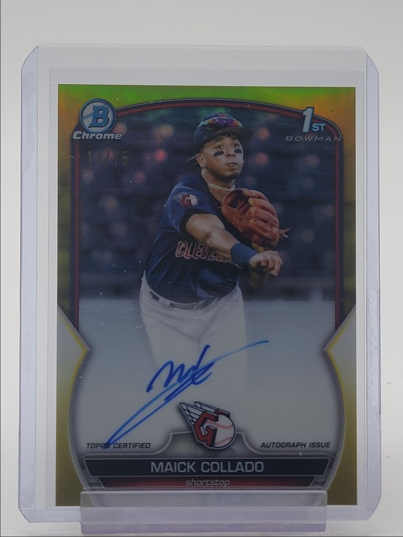 MAICK COLLADO 2023 BOWMAN CHROME 1ST AUTOGRAPH YELLOW AUTO /75 Q4330