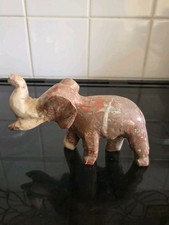 Vintage Marble Onyx Elephant Figure Hand Carved 5 Inches Tall