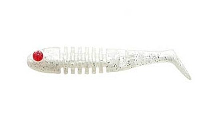 Delalande Skeleton 8cm weiss glitter Gummifisch
