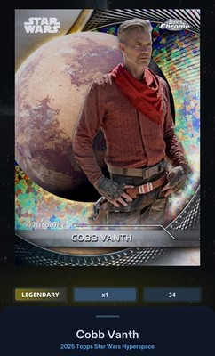 Cobb Vanth - Dust 75cc Legendary Topps Star Wars Card Trader Hyperspace 2025