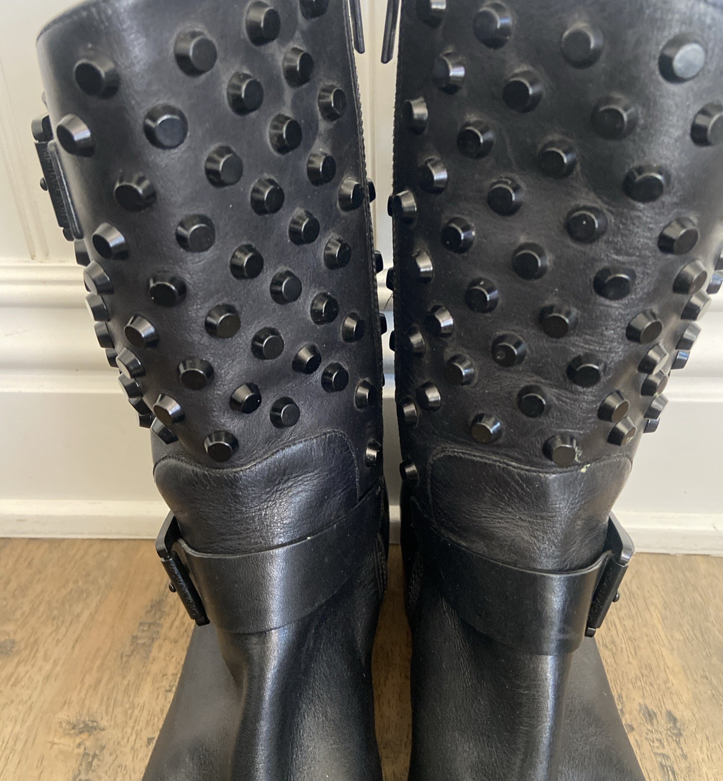 MICHAEL by Michael Kors Bryn Black Leather Studded Moto Biker Boots Size 9 1/2. thumbnail 4
