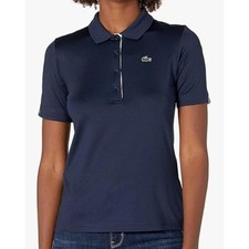 Lacoste Women's Sport Super Dry Golf Polo Shirt Navy Blue/White 2