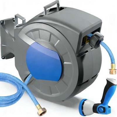 Retractable Garden Hose Reel 100 Ft Wall Mounted Automatic Rewind