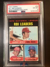 1971 Topps NL RBI Leaders Johnny Bench Tony Perez Billy Williams #64 PSA 6 EX-MT