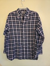 Daniel Cremieux Men's Long-Sleeve Shirt M Blue Red Check Non-Iron