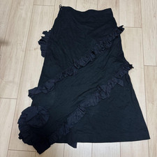 Issey Miyake Black Frill Long Skirt Designer Women's Fashion Piece