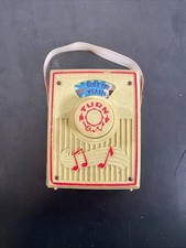 Vintage Fisher-Price Toys Music Box Pocket Radio "Pop Goes The Weasel" 1972