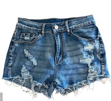SHEIN Distressed high rise cut off jean shorts size Small