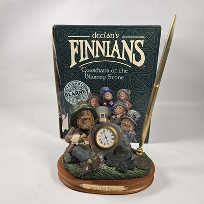Declan's Finnians Rare Old Times Desk Set Boxed Hand Painted Clock & Pen Set