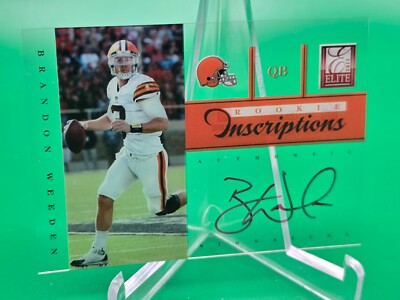 Brandon Weeden 2012 Inscriptions ELITE RARE RED Ink #8 Rookie Auto RC Card Brown