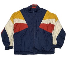 Vtg Lavon Jacket XL Nylon Windbreaker Red Blue White Yellow 80s 90s Fresh Prince