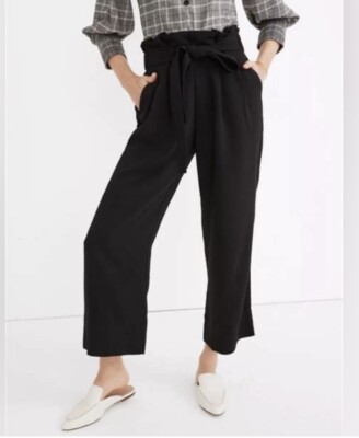 madewell Tie-Waist Huston Pull-On Crop Pants size M