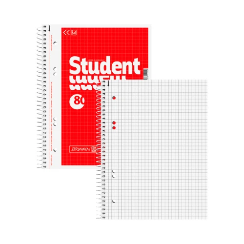 BRUNNEN Collegebock DIN A5 kariert Seitenrand + Lochung Spiralblock Schreibblock - Bild 3 von 4