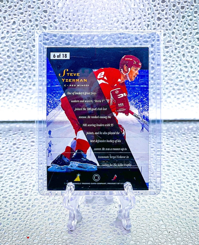 STEVE YZERMAN 1996 Pinnacle Zenith #6 Z-TEAM INSERT RED WINGS GOAT & HOF - Image 2 of 2