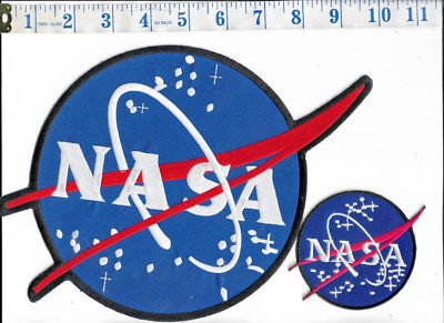 Rare Giant NASA & Small Logo Patch Iron-On Sew-On Embroidered Biker Jacket Back