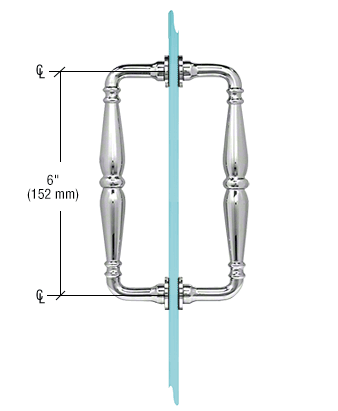 CRL V1C6X6CH Polished Chrome 6" Victorian Style Back-to-Back Pull Handle - Picture 2 of 5