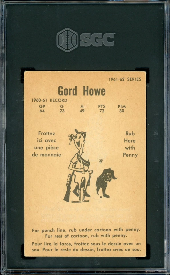 1961-62 PARKHURST HOCKEY NHL #20 Gordie Howe HOF SGC 2 Good Detroit Red wings - Image 2 of 2