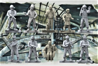 BMT Spectre Dr Evil and henchmen X10 28mm Starsaga Stargrave Pulp Figures