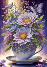 Bead Embroidery Kit Bouquet of flowers Beaded needlepoint Bead stitching