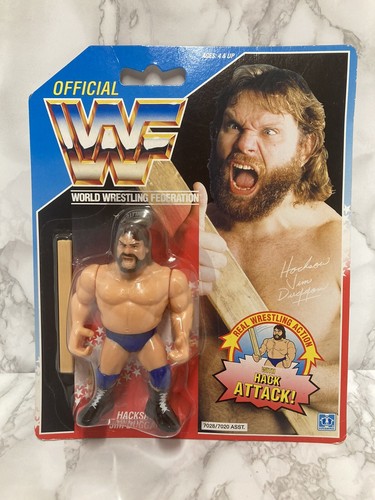 WWF HASBRO MOC HACKSAW JIM DUGGAN SERIES 2 BUTTERF...