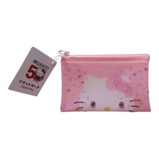Hello Kitty 50Th Anniversary Sanrio Characters Flat Pouch Daiso Japan