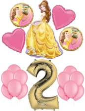 Disney Princess Belle Balloons 2nd Birthday Party Decorations Beauty & The Beast