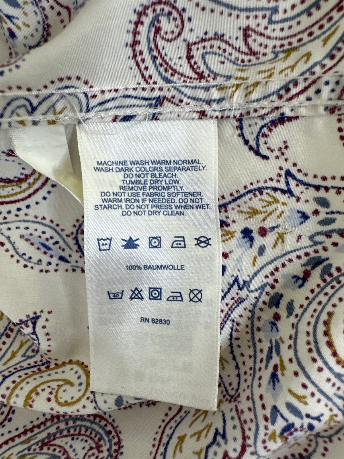 Land's End Womens Size 12T Floral NoIron Button Up Shirt Long Sleeve