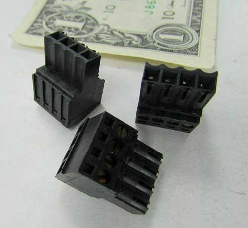 Lot 10 Weidmuller 3.5MM Connectors, 4-Position BL3.5/4BK Rising Clamp Screw - Picture 2 of 12