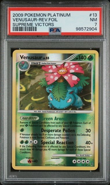Venusaur #13 Reverse Holo-Foil PSA 7 2009 Pokemon Platinum Supreme Victors