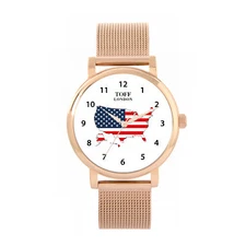 Toff London TLWS-77118 Ladies USA Flag Watch