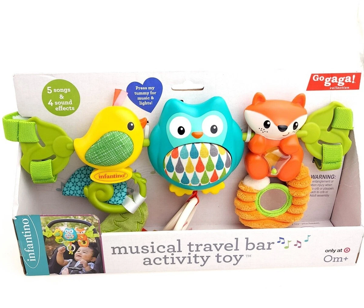 Infantino Musical Travel Bar Activity Toy 5 Songs 4 Sound Effects