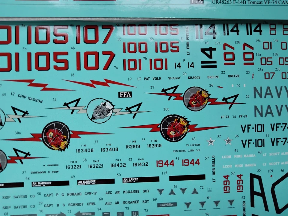 UpRise Decals UR48263 - DECAL F-14B Tomcat VF-74 Be-Devilers CAMO  1/48 - Image 4 of 4