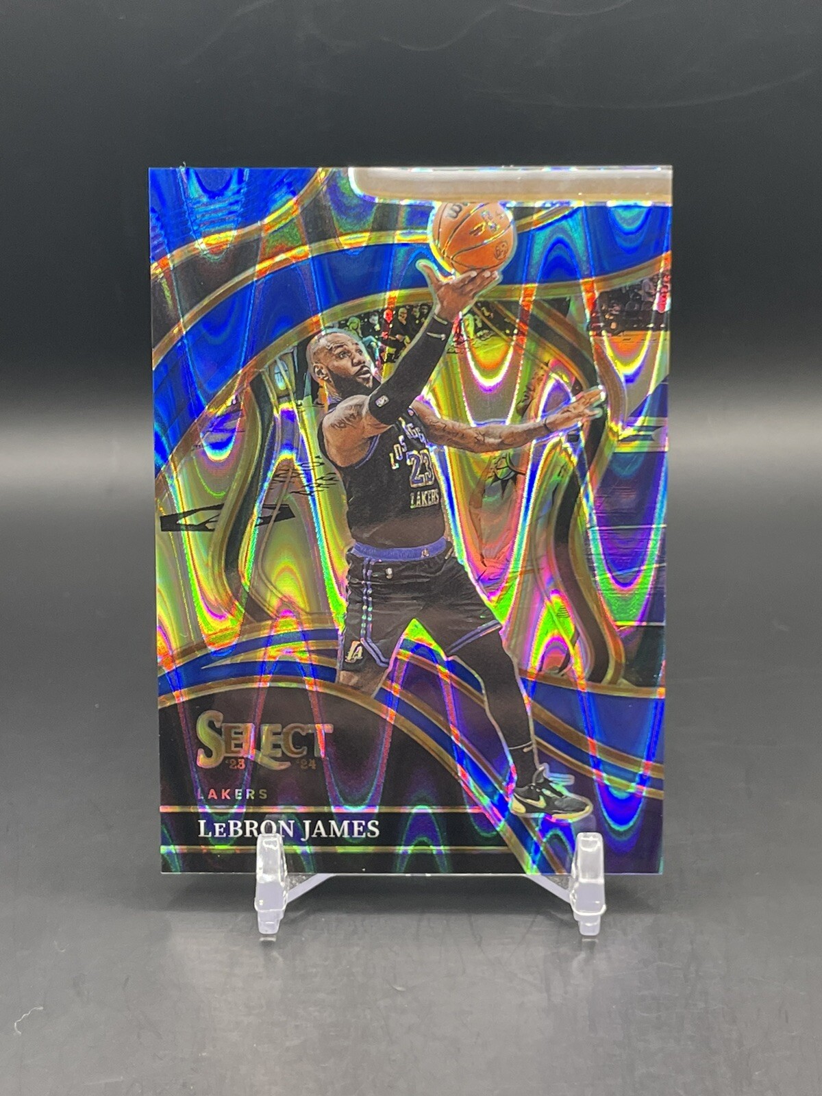 2023-24 Panini Select LeBron James /99 Blue Tectonic Prizm Courtside #266 Lakers