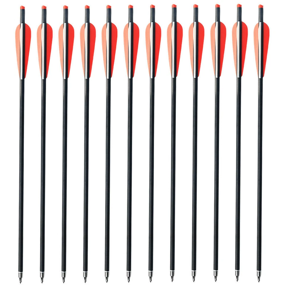 12Pcs 20inch Carbon Crossbow Bolts Arrow 12x Hunting Broadheads Outdoor Practice - Image 3 of 4