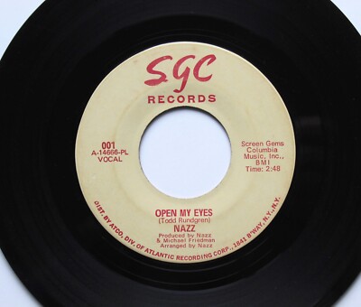 Nazz - Open My Eyes & Hello It's Me - 45 -VG+ - Todd Rundgren