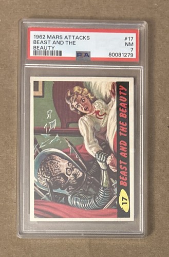 1962 Topps Mars Attacks #17 Beast and the Beauty — PSA 7