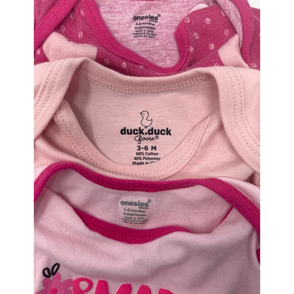 Baby Girl's 2 Pair Jeans, 1 Pink Stripe Pants, & 3 Body Suits Size