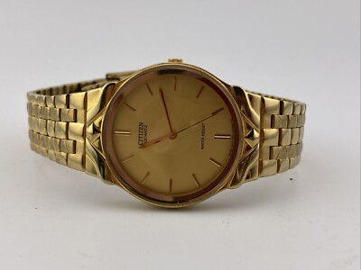 かおりん様用0.3.47.56.62.92.96. 99.100.106.103 Vtg Citizen Men 32mm Watch Gold Tone Gold Dial WR 1032-s98314