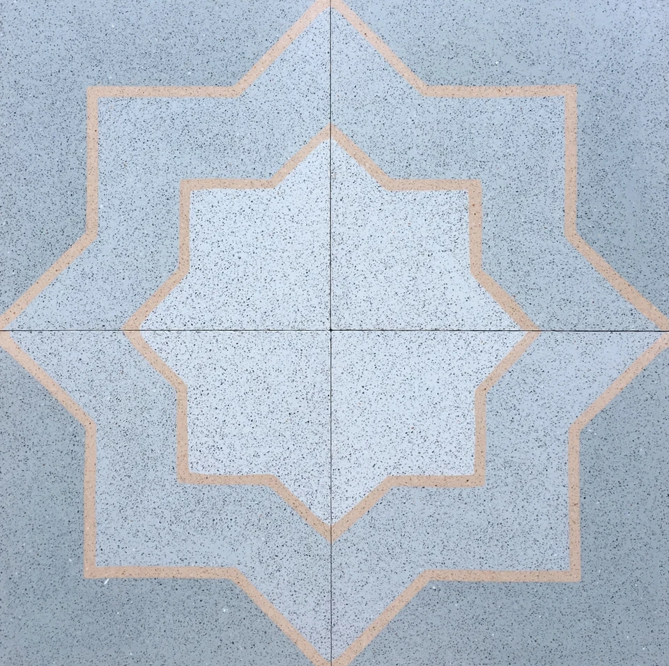 Azulejo y pared de cemento encáustico mate estrella y cruz 8X8 (se vende por pieza) Foto 2 de 3