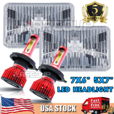 7''x6'' LED Headlight Hi/Lo Beam H4 for GMC Savana 1500 2500 3500 Safari Van