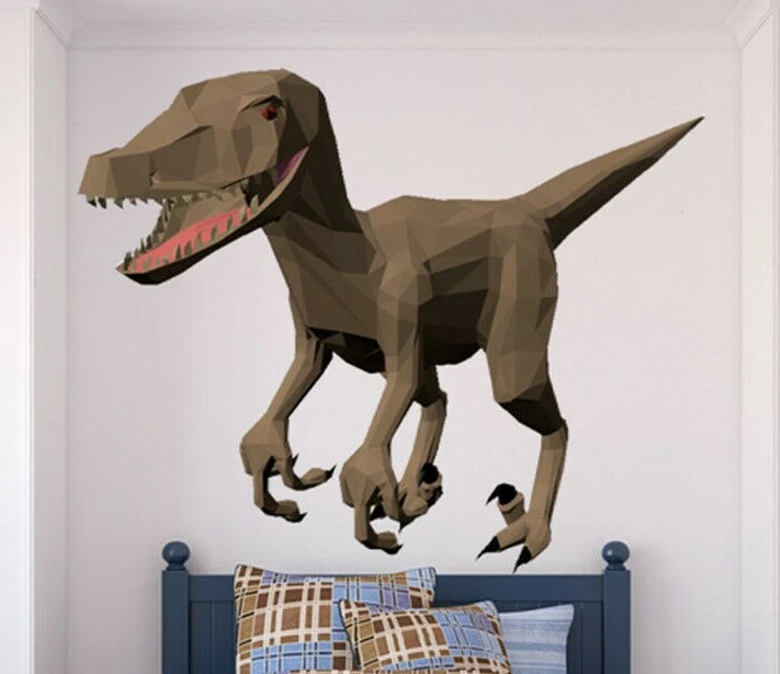 Pegatina Mural Gigante De T-Rex Dinosaurio - Decoración De Pared De Vinilo Para Habitación Infantil, Juego, Ventana O Espejo (Multicolor) - Fabulous Wall Art Stickers