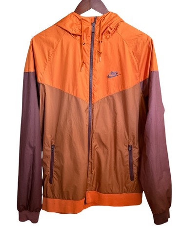 Nike Men's Windrunner Full Zip Jacket | Hoodie | Orange Brown | Size Large - Picture 2 of 9