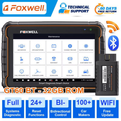 FOXWELL GT60 Car Diagnostic Tool OBD2 Scanner ALL System Bluetooth TPMS DPF ABS